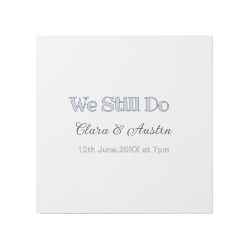We still do couple name date blue pastel gray retr gallery wrap