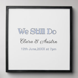 We still do couple name date blue pastel gray retr peel and stick photo tile