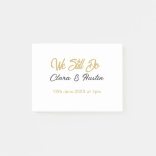 We still do couple name date champagne gold vow re post-it notes