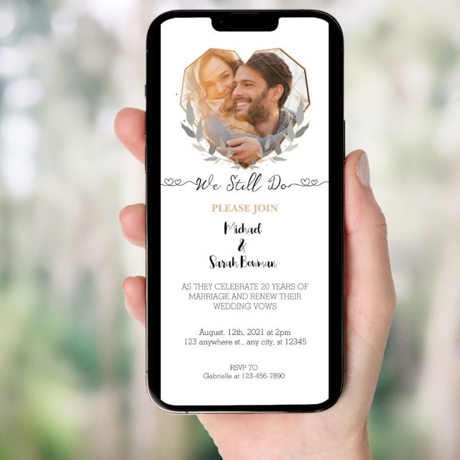 We still Do Elegant Photo Wedding Vow Renewal Invitation (Creator Uploaded)