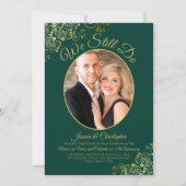 We Still Do Emerald & Gold Wedding Vow Renewal Invitation (Front)