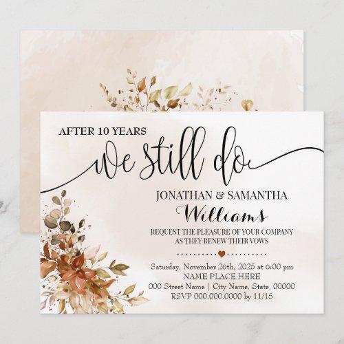 We Still Do Eucalyptus Autumn Wedding Anniversary
