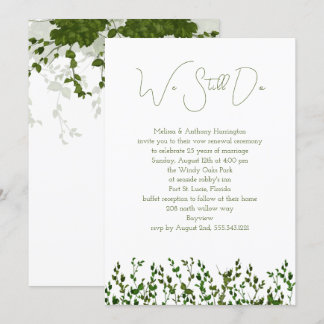 We Still Do Greenery Vow Renewal Ceremony Invite