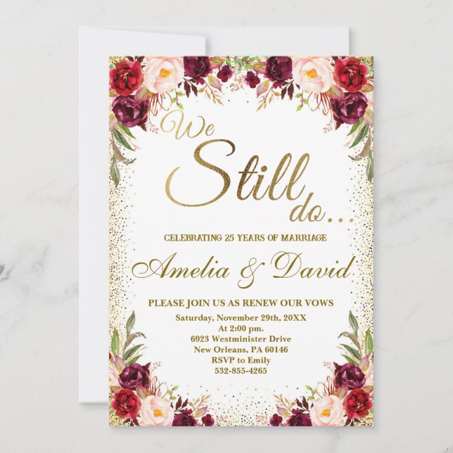 We Still Do invitation, Vow Renewal Invitation (Front)