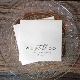 We Still Do Modern Anniversary Black and White Napkins