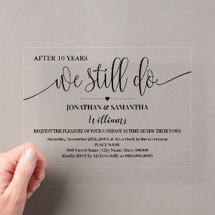 We still do Modern Minimalist Wedding Anniversary Acrylic Invitations