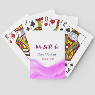 We still do pink purple watercolor glitter sparkle poker cards