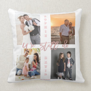 We Still Do Renew the Vows Photo Collage Throw Pillow
