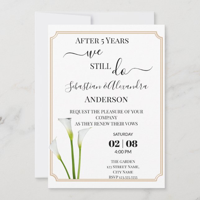 We still Do Renewal Wedding Vows Anniversary Invit Invitation (Front)