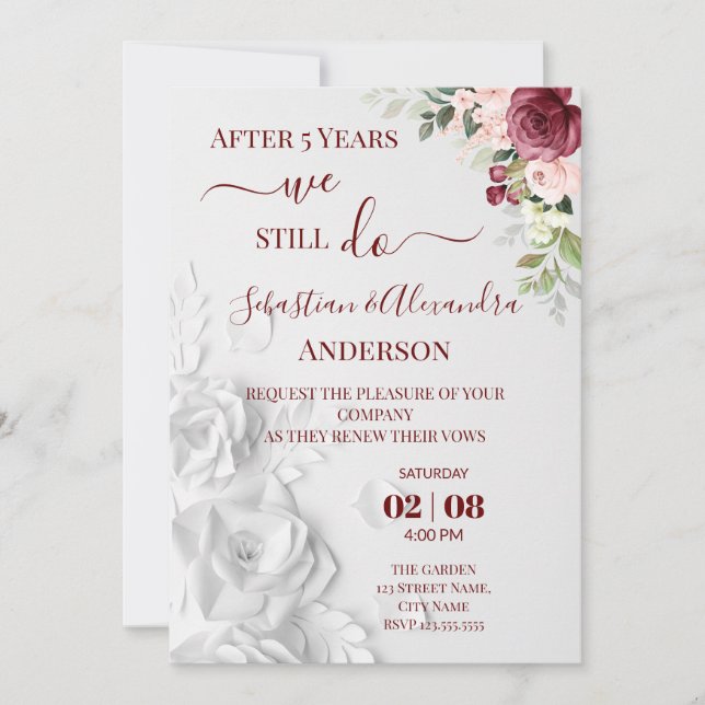 We still Do Renewal Wedding Vows Anniversary Invit Invitation (Front)