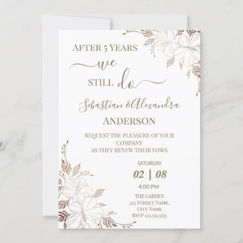 We still Do Renewal Wedding Vows Anniversary Invit Invitation