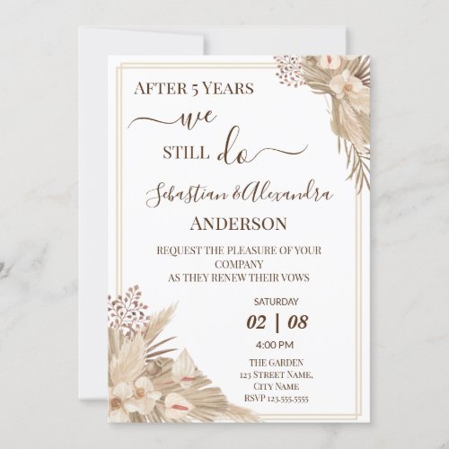 We still Do Renewal Wedding Vows Anniversary Invit Invitation