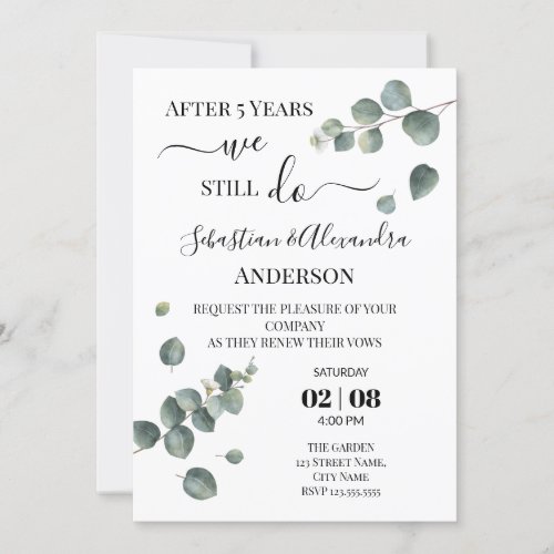 We still Do Renewal Wedding Vows Anniversary Invitation