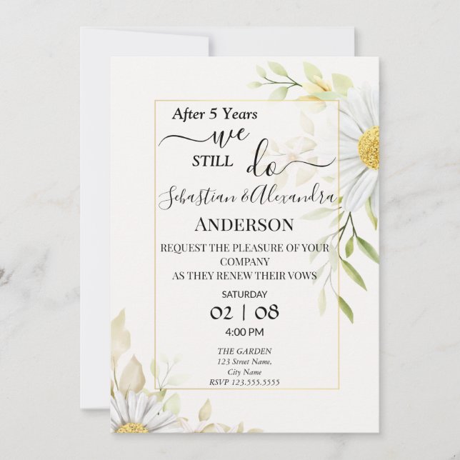 We still Do Renewal Wedding Vows Anniversary Invitation (Front)