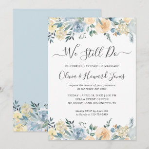 We Still Do Vanilla Blue Vow Renewal Invitation