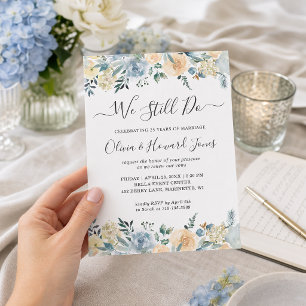 We Still Do Vanilla Blue Vow Renewal Invitation