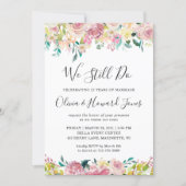 We Still Do Vow Renewal Pastel Chic Blush Floral Invitation (Front)