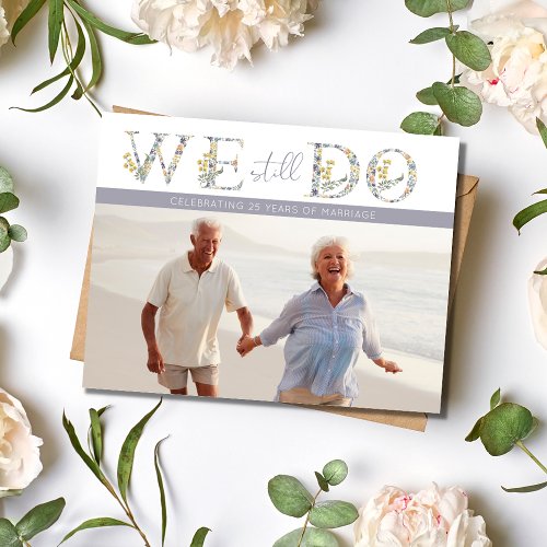 We Still Do Vow Renewal Photo Save the Date Announcement Postcard