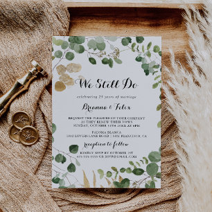 We Still Do Vow Tropical Gold Green Renewal Invitation