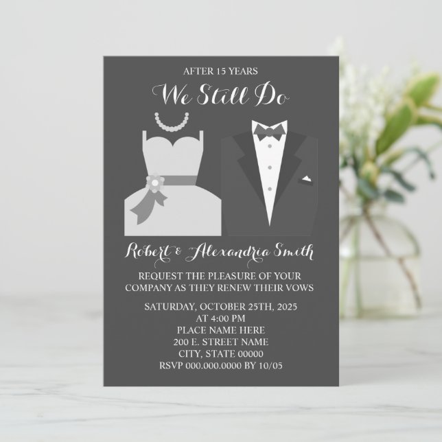 We Still Do Wedding Anniversary Renewal  Invitation (Standing Front)