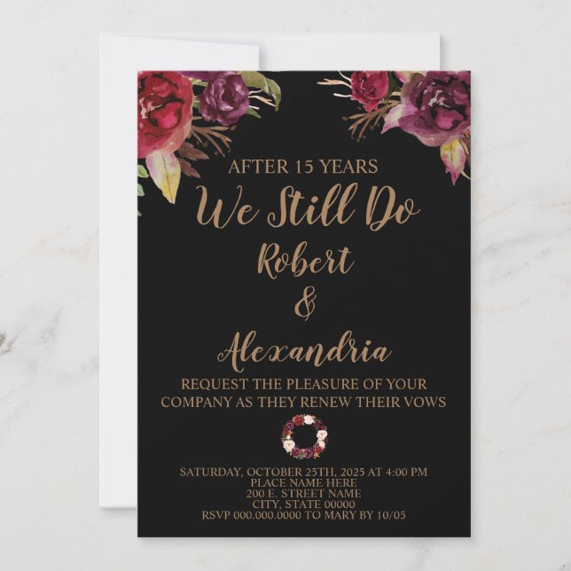 We Still Do | Wedding Anniversary Renewal Invitation (Front)