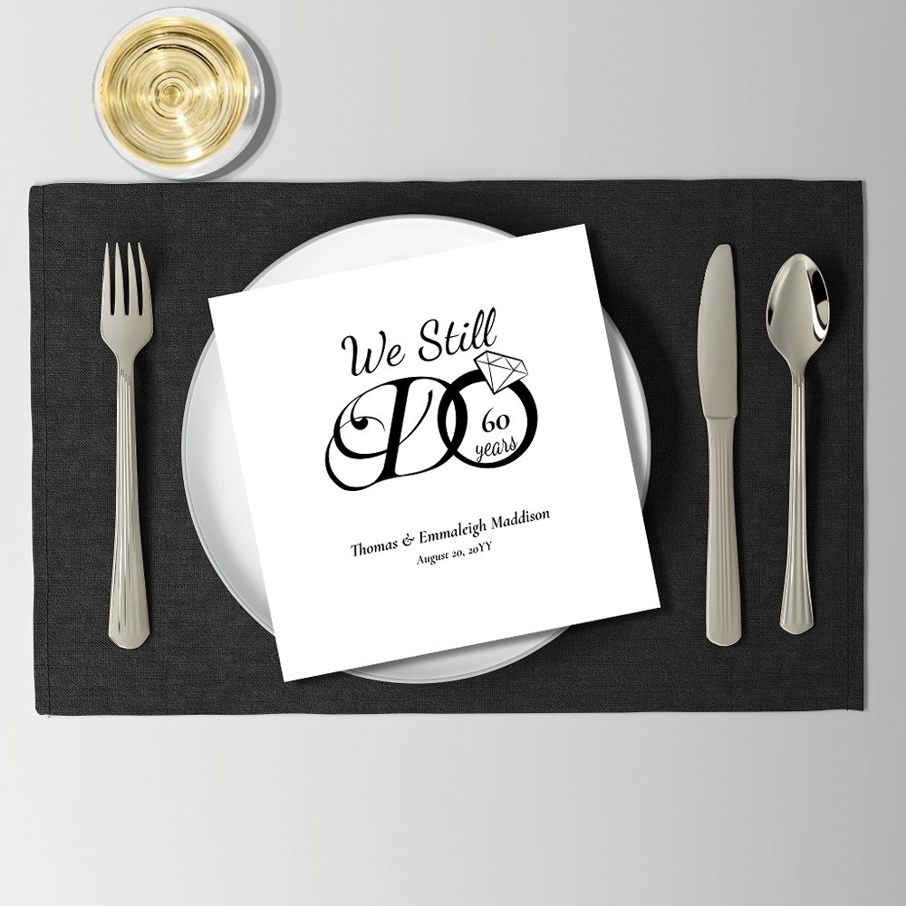 We Still Do Wedding Anniversary Typography Paper Dinner Napkins