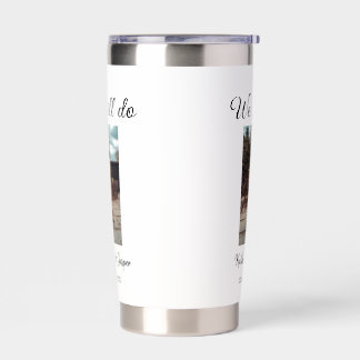 We still do wedding couple pet photo name date sim insulated tumbler