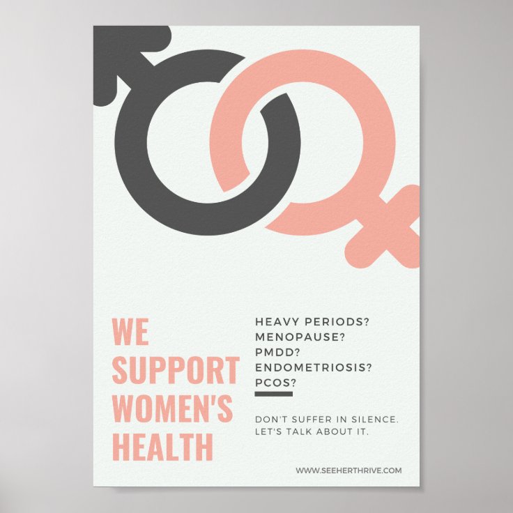 We support women's health workplace poster | Zazzle