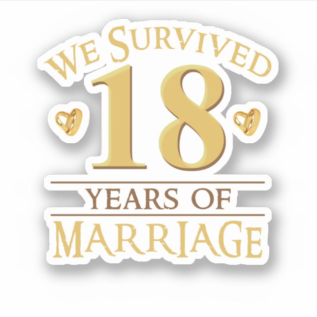 We Survived 18 Years Of Marriage Couple 18th Anniv Sticker (Front)