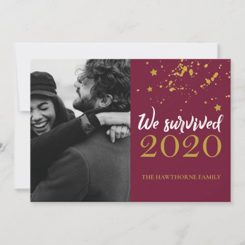 We survived 2020 Fun Christmas custom Photo Holiday Card