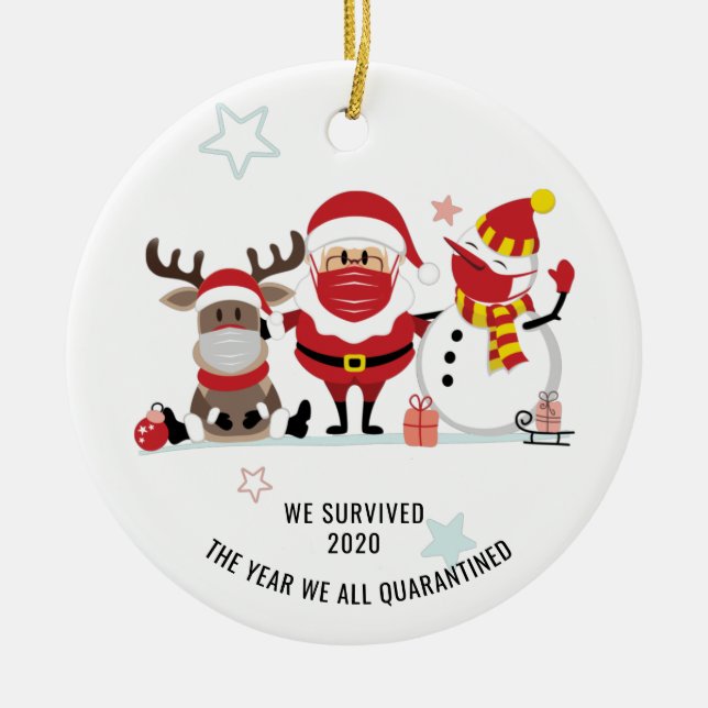 We Survived 2020 Year We Quarantined Commemorative Ceramic Ornament (Front)
