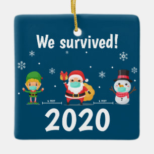 We Survived 2021 Christmas Covid Ornamament Ceramic Ornament