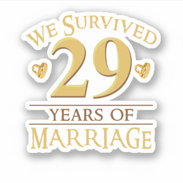 We Survived 29 Years Of Marriage Couple 29th Anniv Sticker (Front)