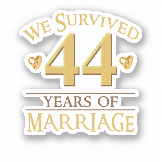 We Survived 44 Years Of Marriage Couple 44th Anniv Sticker (Front)