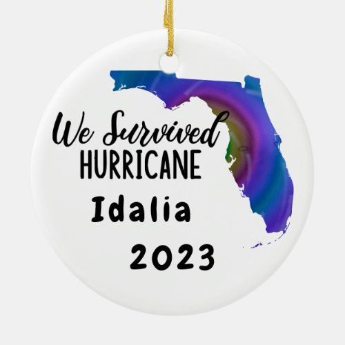 We Survived Hurricane Idalia Florida 2023 Ceramic Ornament