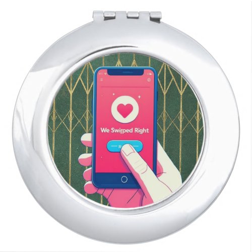 We Swiped Right phone graphic Compact Mirror
