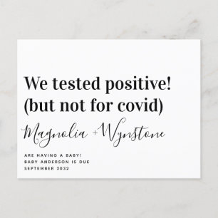 We tested positive Funny Pregnancy Announcement Postcard