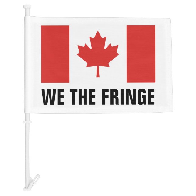 We The Fringe Canadian Red Maple Leaf Car Flag (Front)