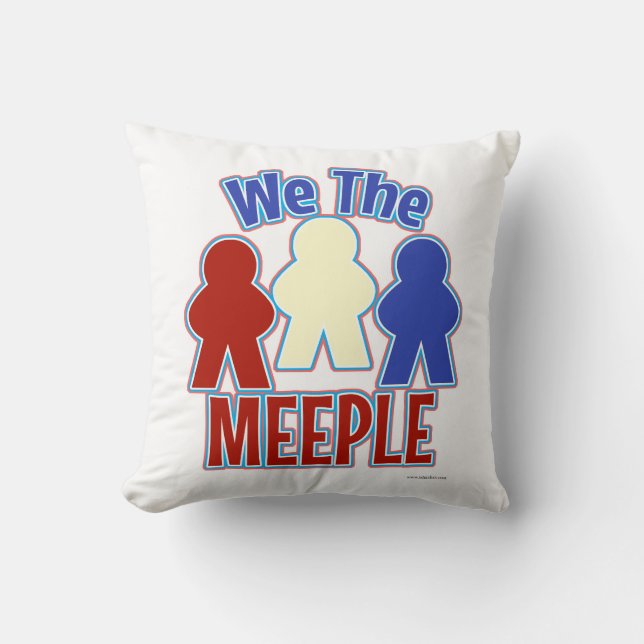 We the Meeple Gamer Style Throw Pillow (Front)