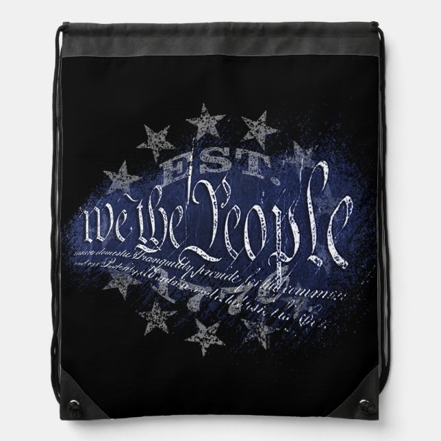 We The People 13 Stars Drawstring Backpack (Front)