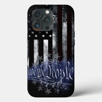 We The People 13 Stars Industrial American Flag Iphone 13 Pro Case by KDRDZINES at Zazzle