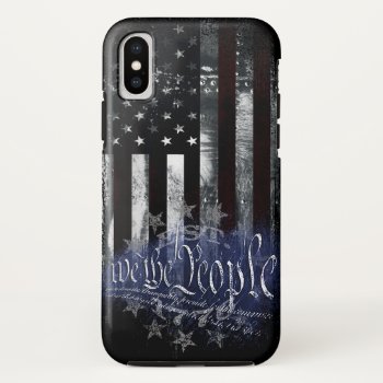We The People 13 Stars Industrial American Flag Iphone X Case by KDRDZINES at Zazzle