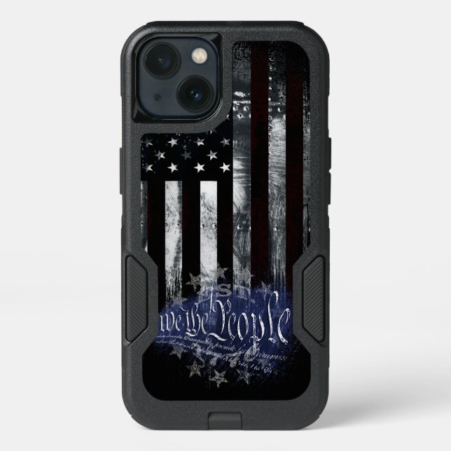 WE THE PEOPLE 13 STARS Industrial American Flag Otterbox iPhone Case (Back)