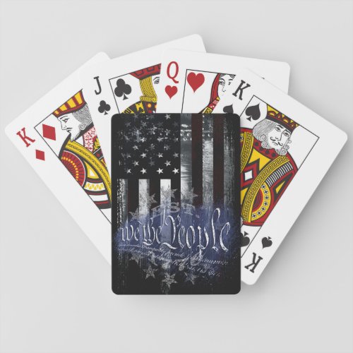 WE THE PEOPLE 13 Stars Industrial American Flag Playing Cards