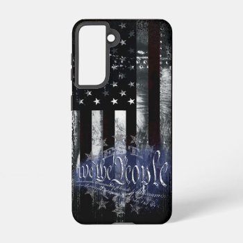 We The People 13 Stars Industrial American Flag Samsung Galaxy S21 Case by KDRDZINES at Zazzle