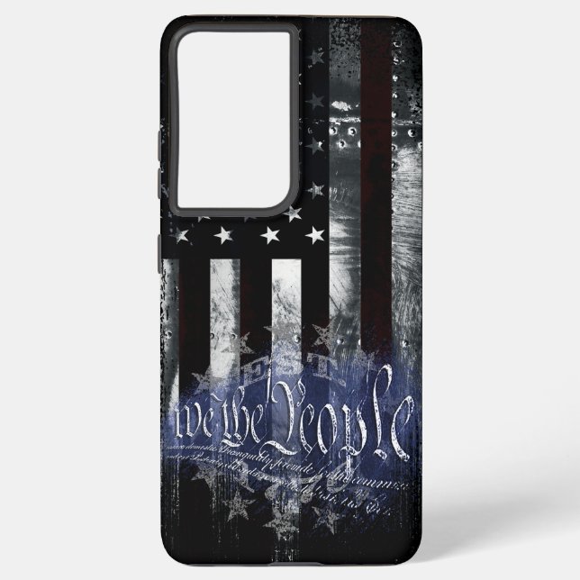 WE THE PEOPLE 13 Stars Industrial American Flag Samsung Galaxy Case (Back)