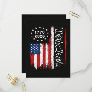 We The People 1776 2026 Patriotic Flag Invitation Postcard