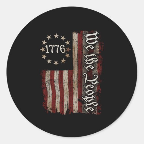 We The People 1776 American Flag 4Th Of July Classic Round Sticker