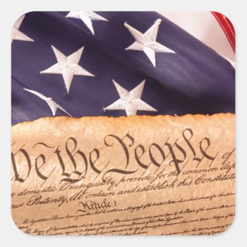 We The People 1 Square Sticker by mitmoo3 at Zazzle