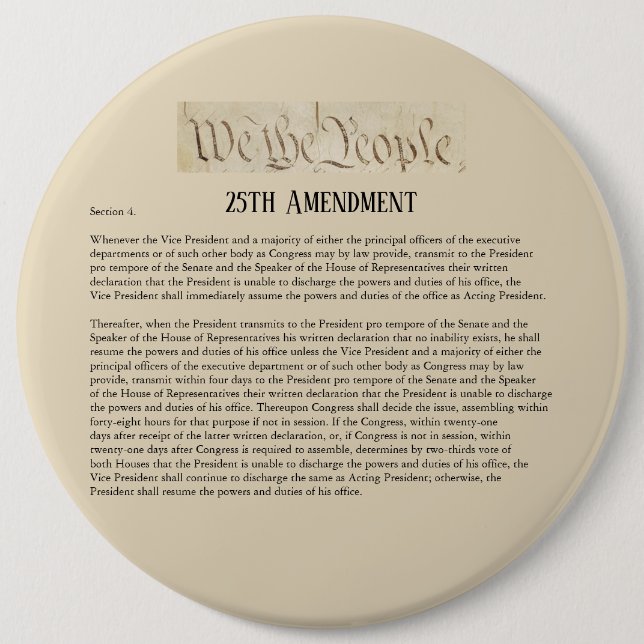 We the People 25th Amendment Constitution Resist Button (Front)